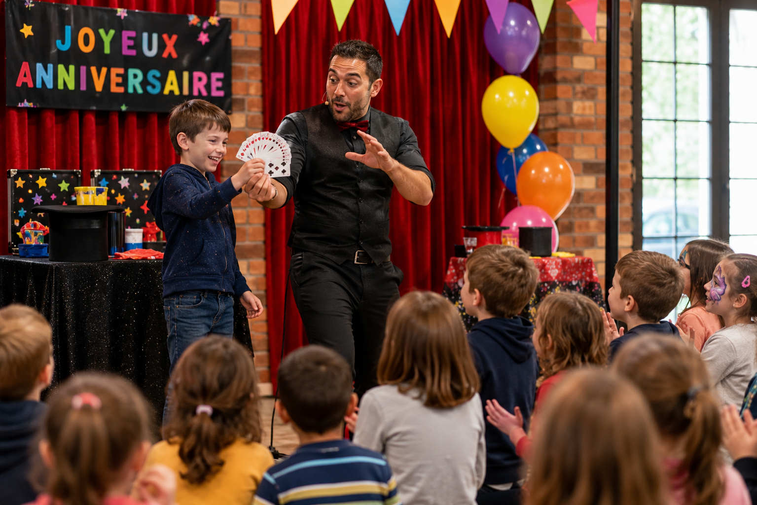 spectacle de magie interactif pour enfants lors d’un anniversaire